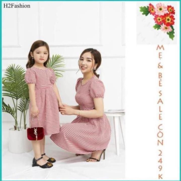 [ SALE MẠNH LUÔN ]Sét đầm đôi mẹ và bé gái -Đầm mẹ bé kẻ caro- đầm mẫu mới nhất nhiều size, váy đôi mẹ và bé-thời trang