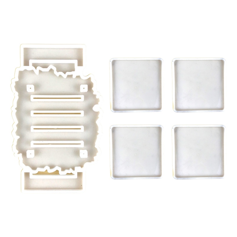 Sa Khuôn Làm Đế Lót Ly Hình Vuông Bằng Nhựa Epoxy Độc Đáo Trang Trí Nhà Cửa DIY