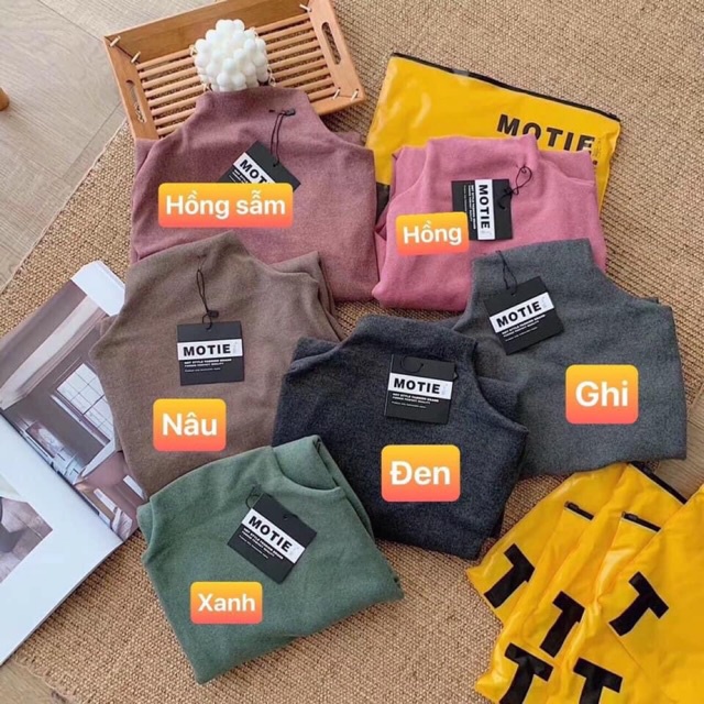 (Xả Hàng) Áo Giữ Nhiệt MOTIE Cao Cấp, cổ 3 Phân( Túi Zip ) co dãn 4 chiều