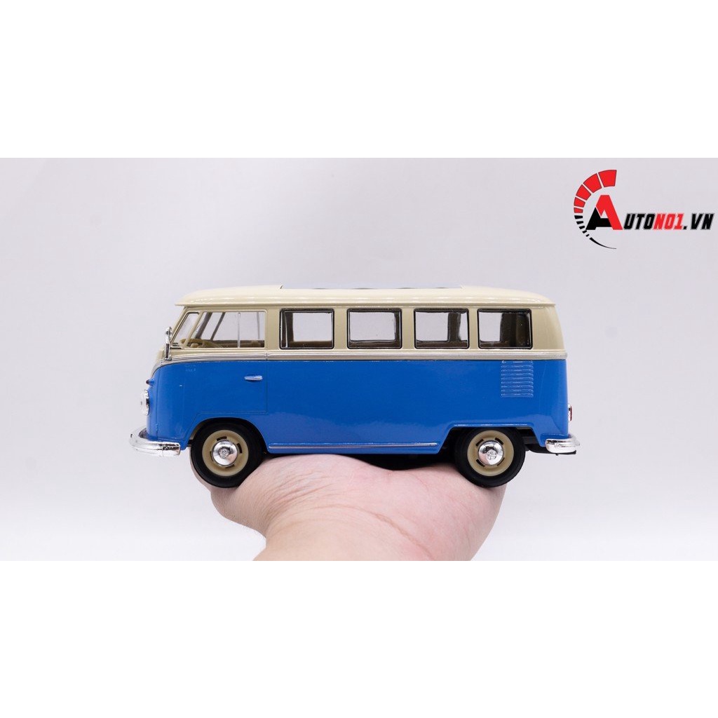 MÔ HÌNH XE VOLKSWAGEN T1 BUS BLUE 1:24 WELLY 7823