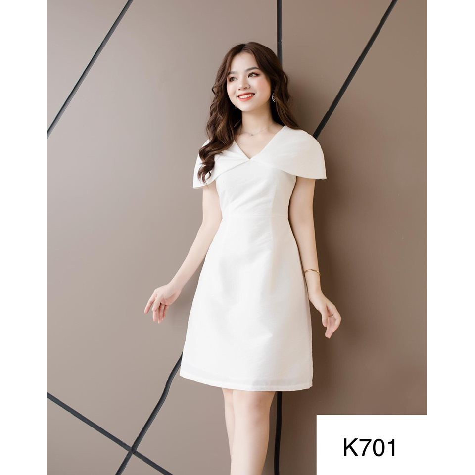 ĐẦM TRẮNG CAO CẤP K701 - SAM STORE (Hàng may thiết kế ,ảnh thật shop tự chụp)