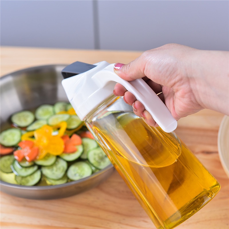 Bình đựng dầu ăn, Chai lọ đựng dầu ăn tự động mở nắp khi rót nắp màu Trắng