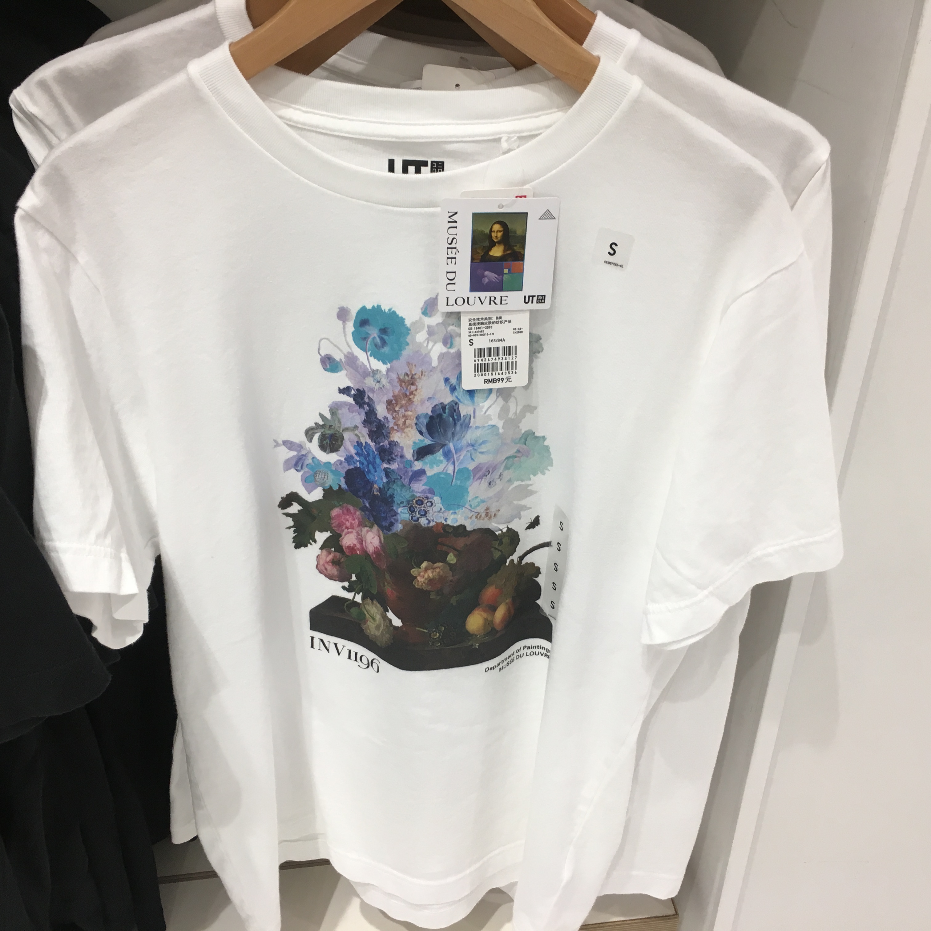 Uniqlo men and women short-sleeved couple short-sleeved T-shirt Louvre printing 434378 7652 54