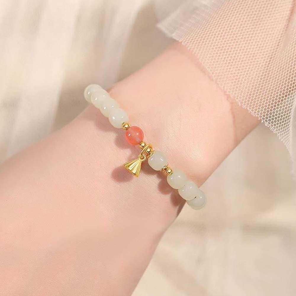 Vòng Tay Chuỗi Hạt Co Giãn Hình Hoa Sen Thời Trang Thanh Lịch