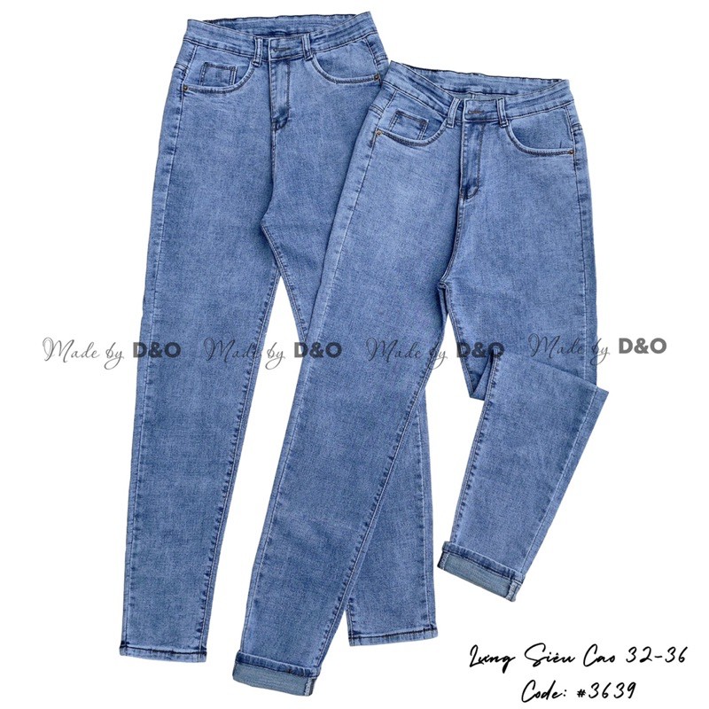 [Bigsize 32-36] Quần Jeans LƯNG SIÊU CAO Trên Rốn, Nhạt 3639 Rách Sườn và 2 Gối, Co Giãn Mạnh