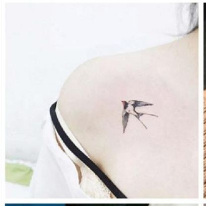 Hình xăm chim én c01.Xăm dán tatoo mini tạm thời, size &lt;10x6cm