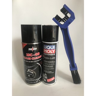 Combo Rửa Dưỡng sên xe Thunder Liqui Moly + tặng bàn chải vệ sinh