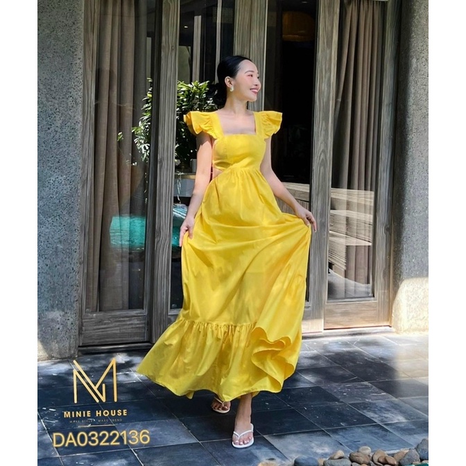Đầm maxi cánh tiên cut eo nơ lưng siêu sang chảnh sẵn 4 màu kèm ảnh thật