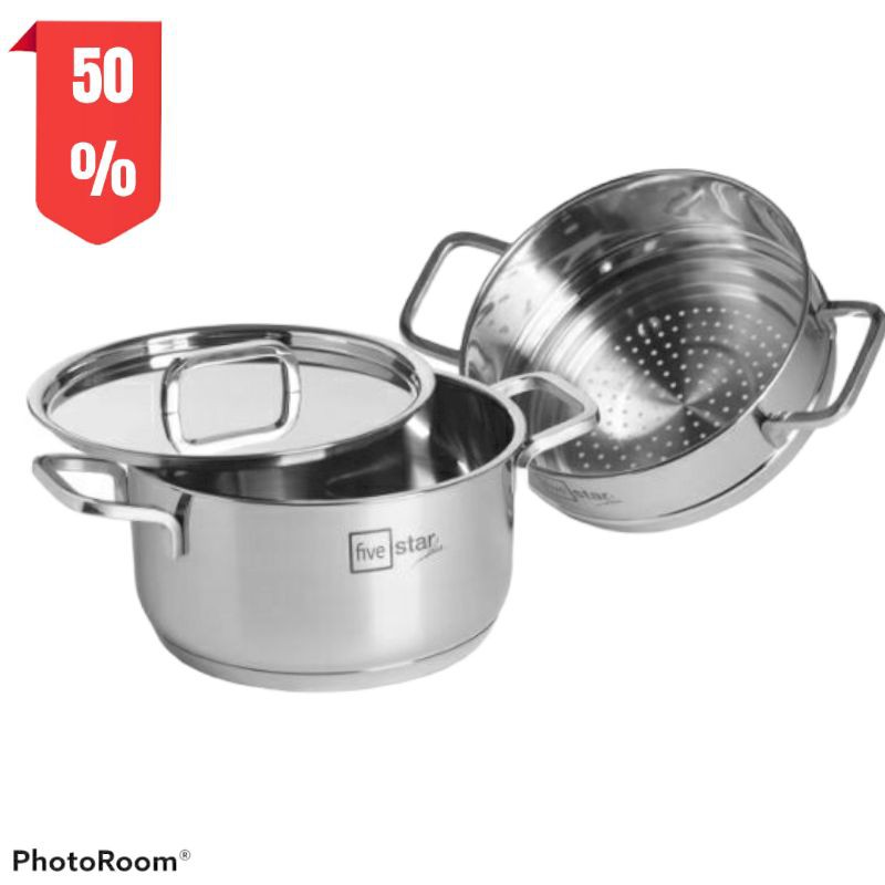 Bộ nồi xửng 24 Cm FIVESTAR nắp inox chính hãng BẢO HÀNH 5 NĂM