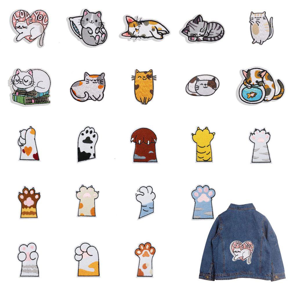 Sticker Ủi Thêu Hình Dấu Chân Mèo