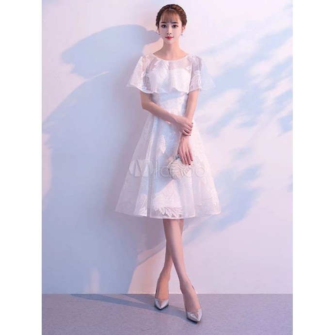 đầm dạ hội ren trắng shopeelive 275k