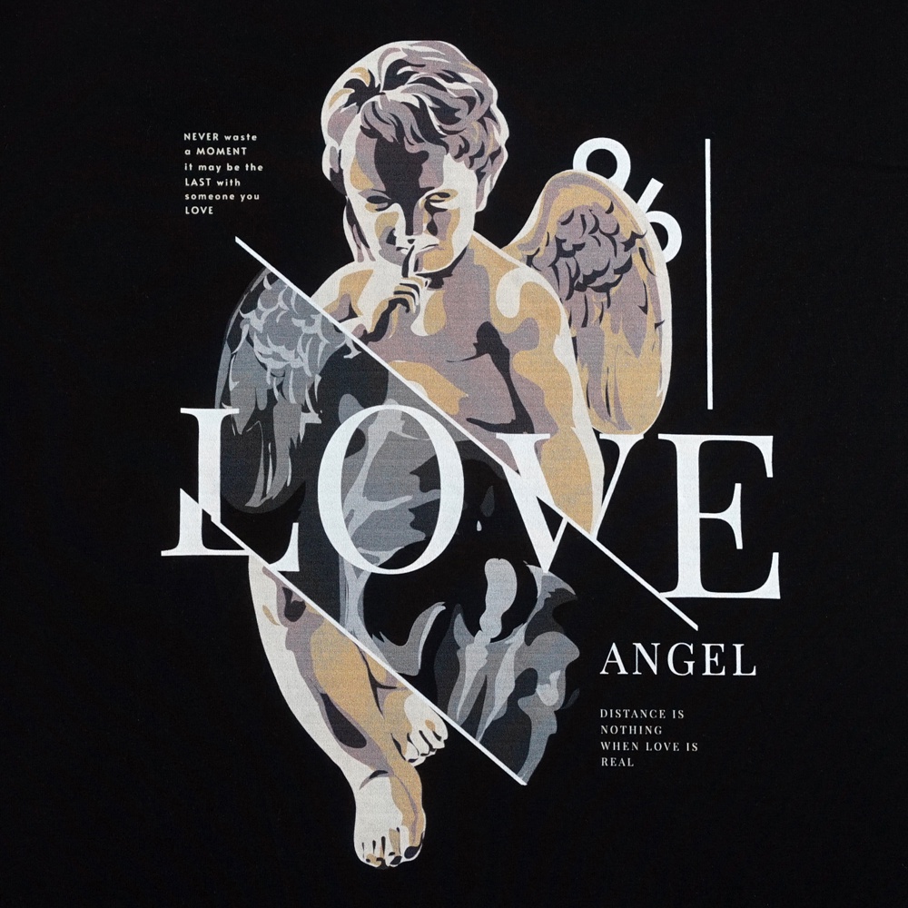Áo Nam Form Rộng MYO Vải Cotton In Hình In Angel Love