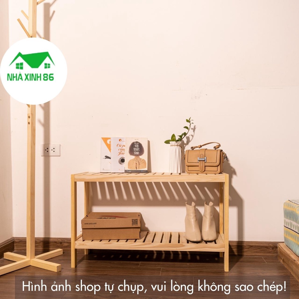 Kệ Gỗ Để Giày Dép Gỗ Thông Nhập Khẩu 1997store_vn - Giá Để Giày Dép 2 Tầng Trang Trí Phòng - Bảo Hành 1 Năm