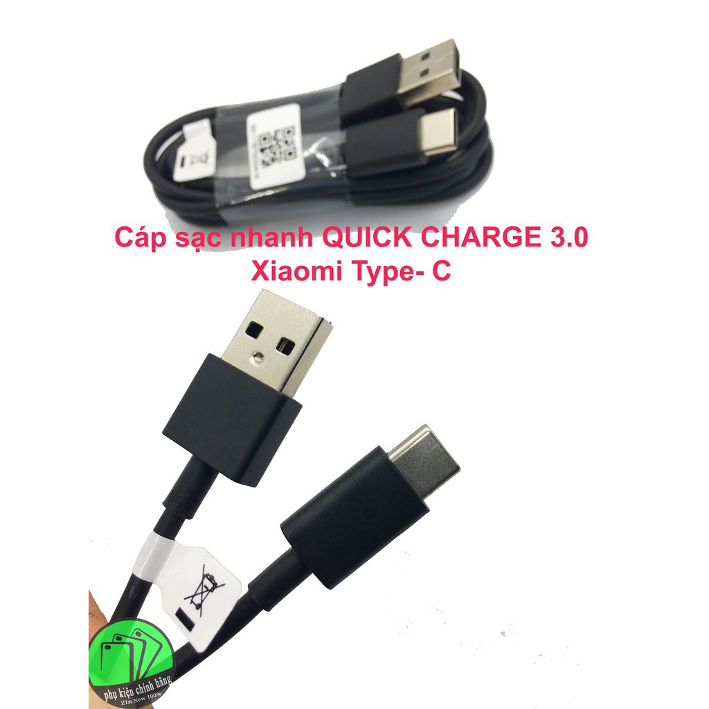 Củ sạc và Cáp sạc nhanh Xiaomi (Quick Charge 3.0) MDY-08-EH, MDY-08-EF Chính hãng-ĐÚNG CHẤT LƯỢNG-BH 12 Tháng.