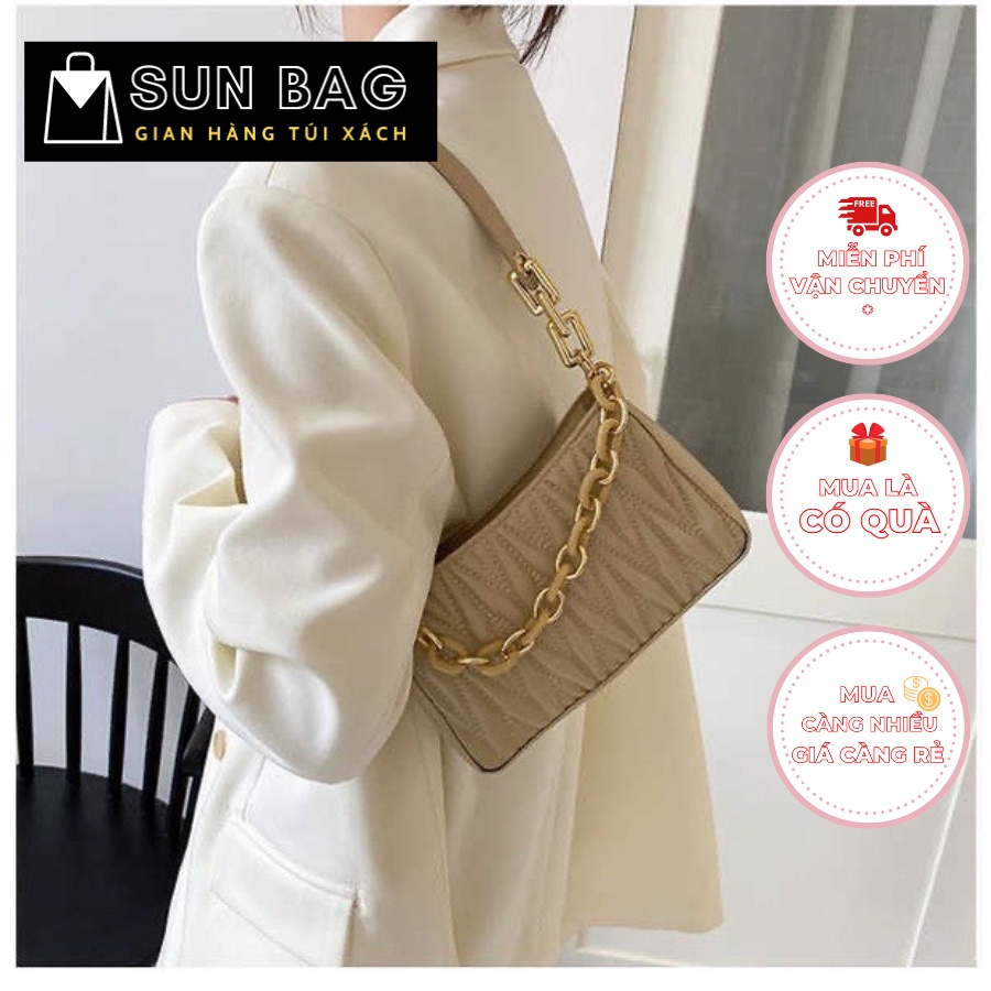 Túi xách nữ đeo chéo, đeo hông, ngực túi đi chơi, đi học, da cao cấp size 22cm SB039