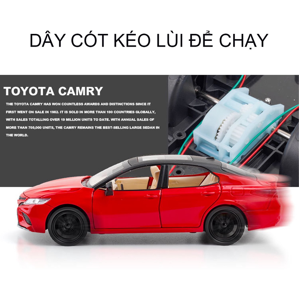 Mô hình xe Toyota Camry tỉ lệ 1:24 chất liệu hợp kim 4 cửa mở được, có đèn và âm thanh