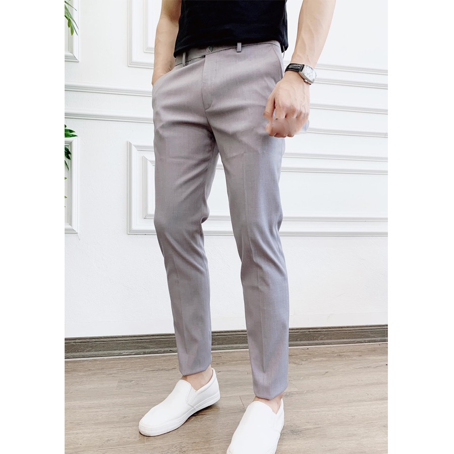 Quần Đũi Nam Slim Fit Ống Côn, Chất Đũi Tăm Dày Co Giãn Cạp Khuy Cài, Fom Đẹp Trẻ Trung