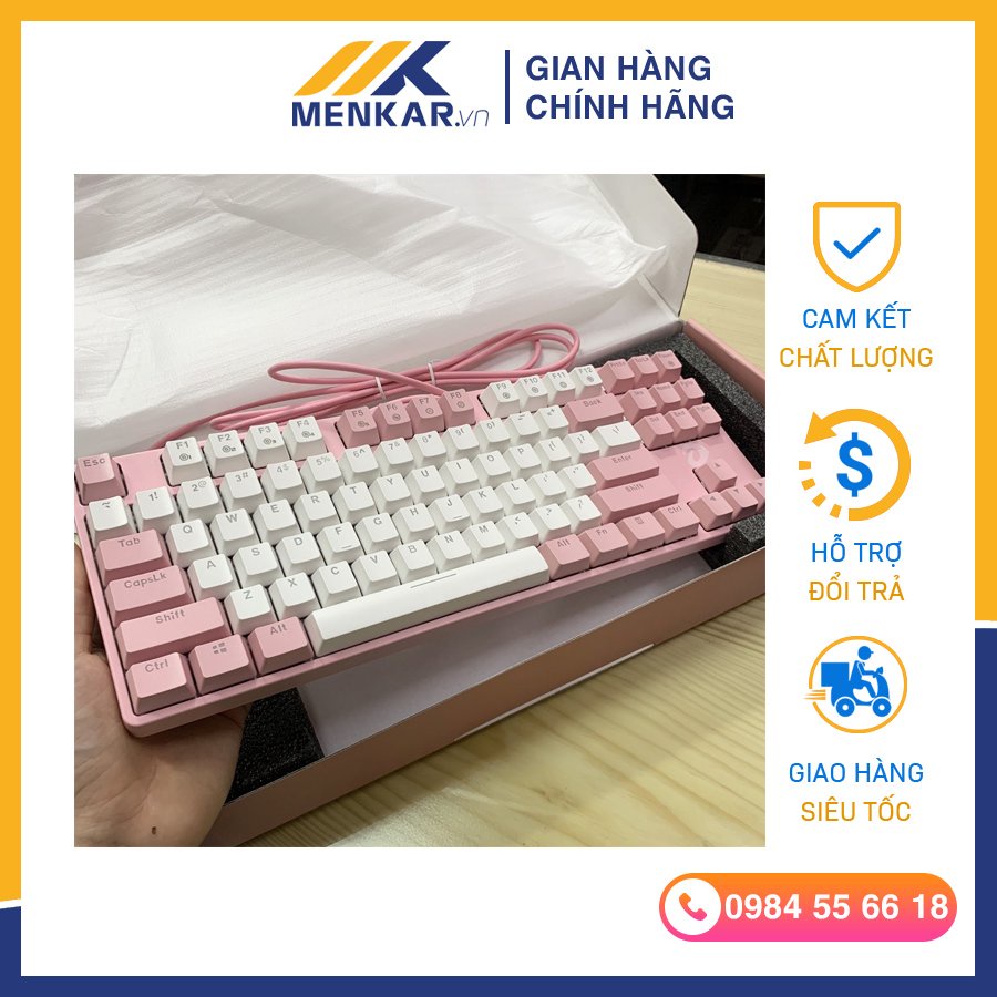 Bàn phím cơ Gaming DAREU EK87 - Pink Blue Switch