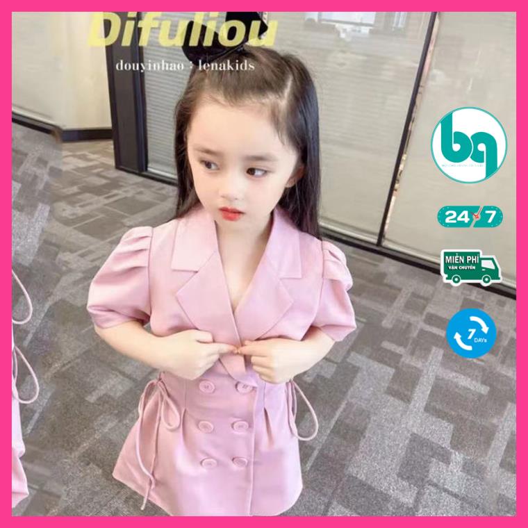 Thời trang trẻ em phong cách Hàn quốc, váy bé gái, dạng vest cực sành điệu, có ảnh thật BAOQUAN FASHION [đan dây]