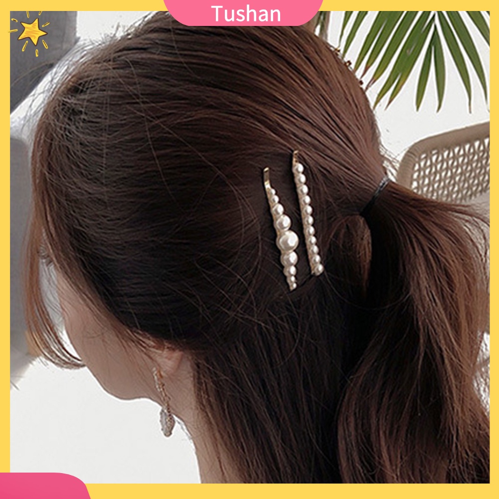 Kẹp tóc đính ngọc trai giả thời trang phù hợp làm quà tặng cho nữ/ bé gái