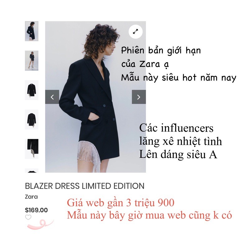 VÁY BLAZER LIMITED EDITION CÁCH ĐIỆU HẠT ĐÁ BLING BLING CỰC HOT 2021