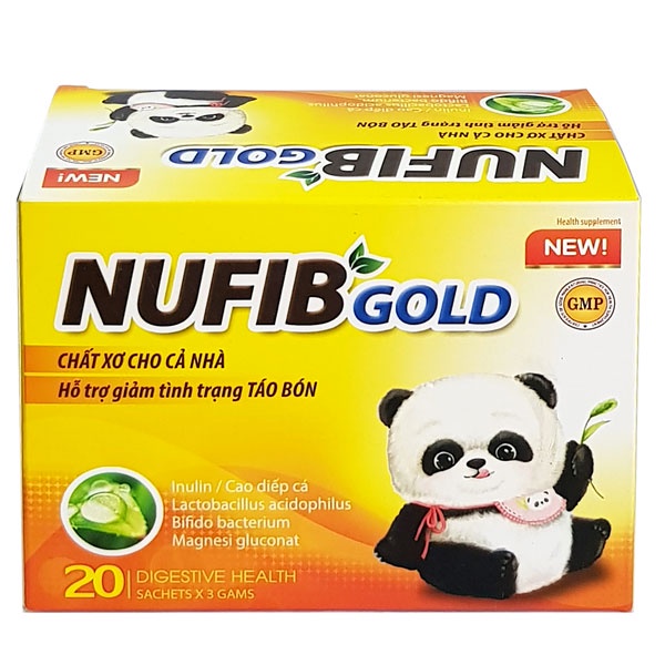 Nufib Gold - Chất xơ cho cả nhà, hỗ trợ giảm tình trạng táo bón (Hộp 20 gói)