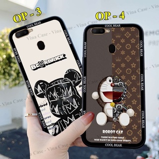 Ốp Oppo F9 - A5s/A7/A12 - A1K - A31 2020 - A31 - A33 - A35 - A37 - A3s - A59/F1s in be@r brick và mèo máy thời trang