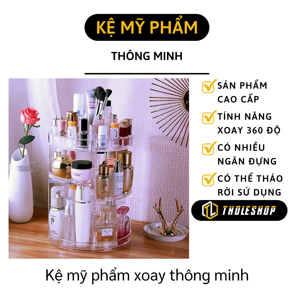 Kệ Đựng Mũ Phẩm - Khay Để Đồ Trang Điểm, Trang Sức Trụ Xoay 360 Độ, Nhiều Ngăn 9241