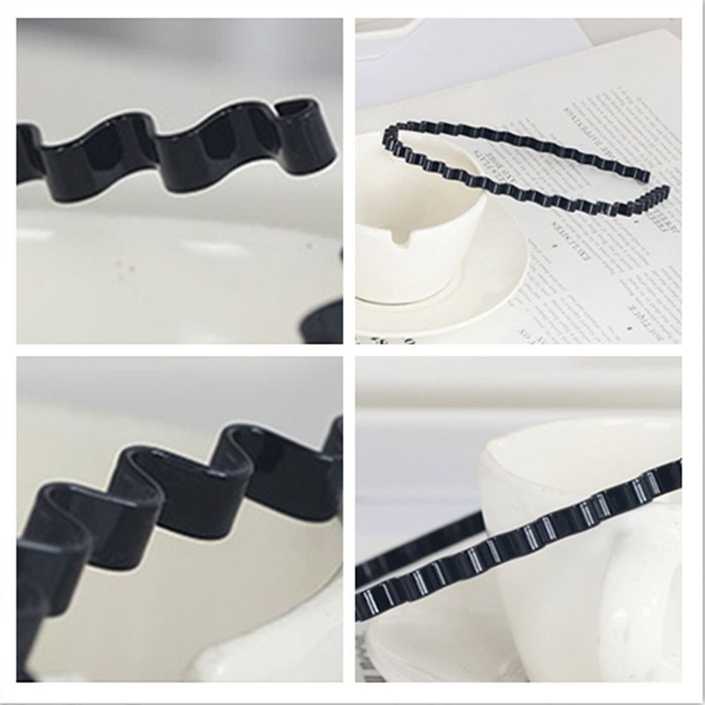 Băng đô cài tóc gợn sóng bằng kim loại màu đen/nơi sóng nhiều màu tùy chọn cho nam và nữ 2LIFE