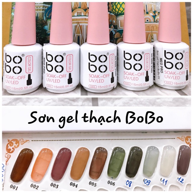 Sơn gel thạch bobo tông nhạt sơn móng tay chân ( chính hãng )