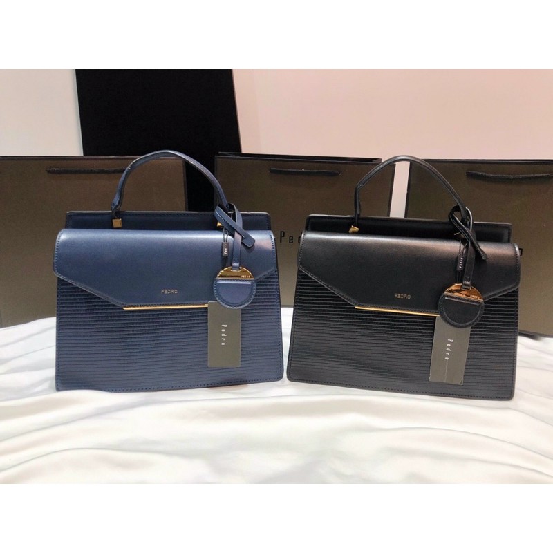 Túi Tay cầm PEDRO Lizard-Effect Structured Top Handle Bag