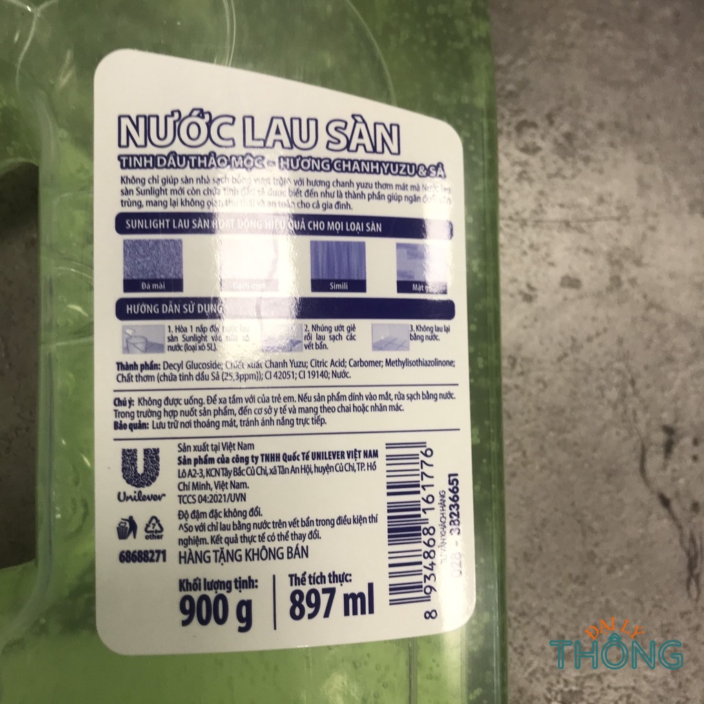 Nước lau sàn Sunlight hương Hoa Lily / Hoa diên vĩ / thiên nhi﻿ên / Bạc hà / Chanh sả 997ml / 897ml