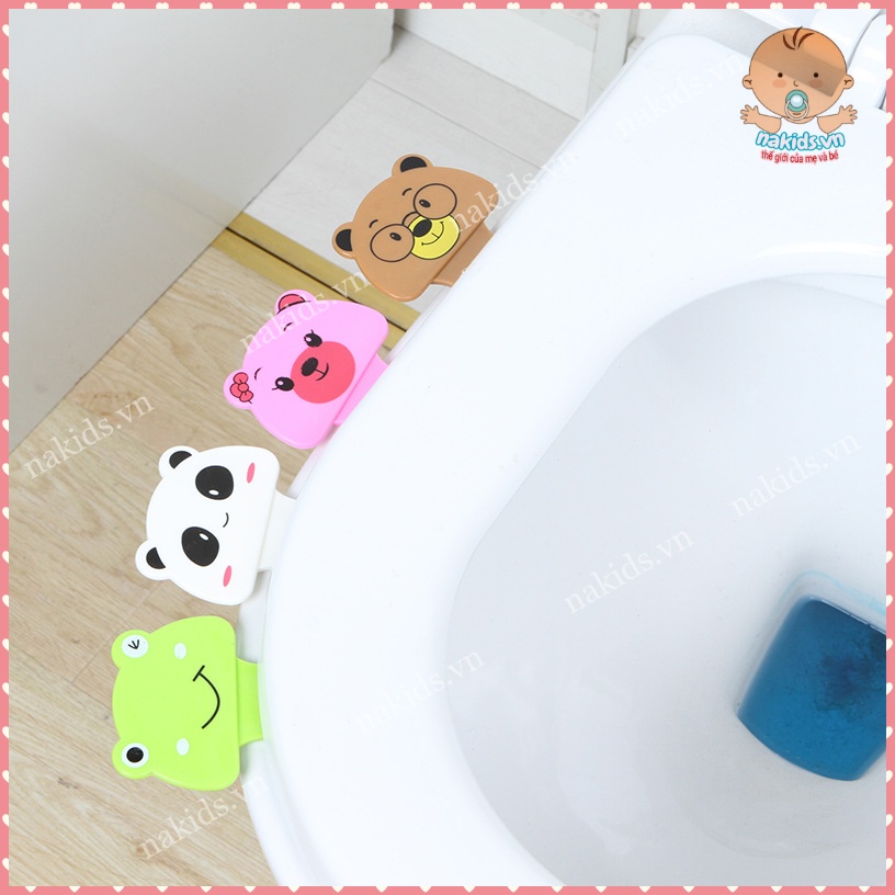 Miếng Nhựa Lật Nắp Bồn Cầu, Miếng Gạt Nắp WC Hình Thú Tránh Vi Khuẩn Tay