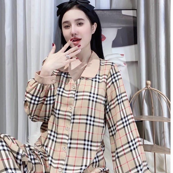 Bộ đồ ngủ pijama nữ tay dài quần dài chất lụa Kate Thái mềm mịn họa tiết Bbr siêu xinh