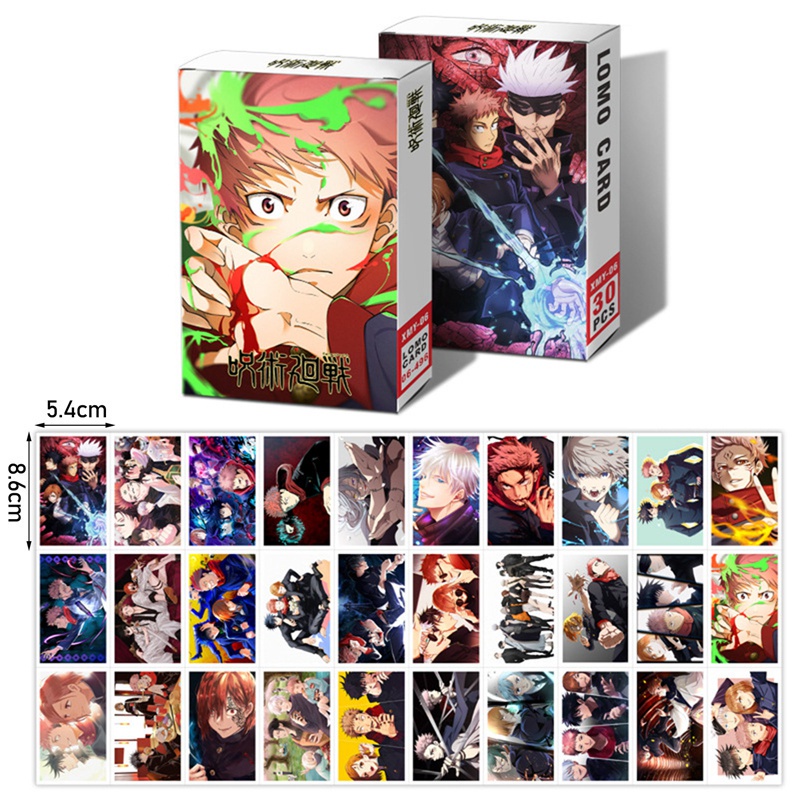 Set 30 tấm thẻ ảnh lomo nhân vật anime Genshin Impact/Tokyo Revengers/Jujutsu Kaisen/Atack On Titan