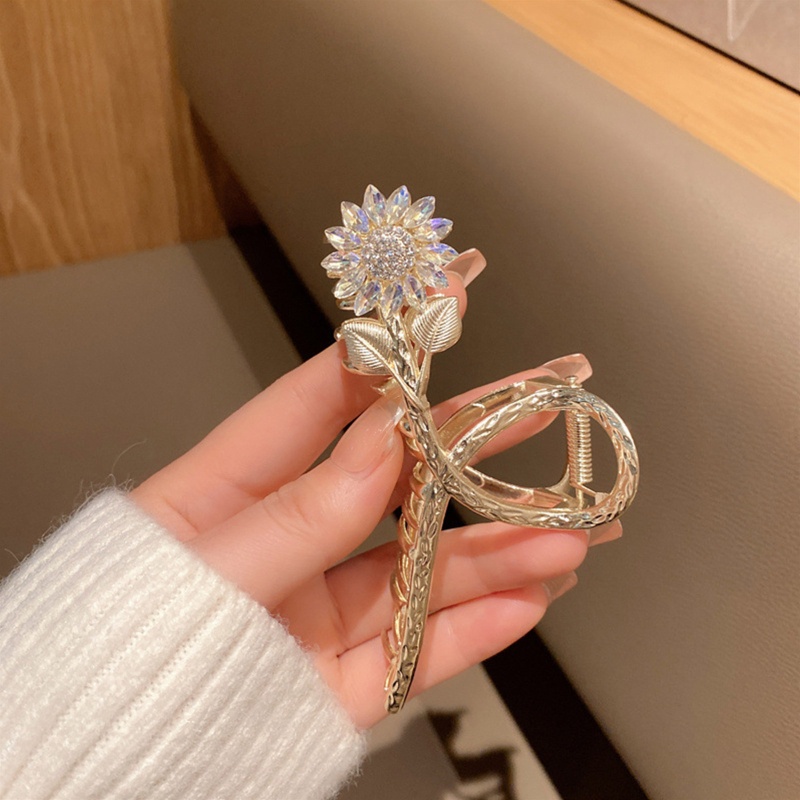 Kẹp Tóc Càng Cua Bằng Hợp Kim Hình Hoa Đơn Giản Dễ Phối Đồ