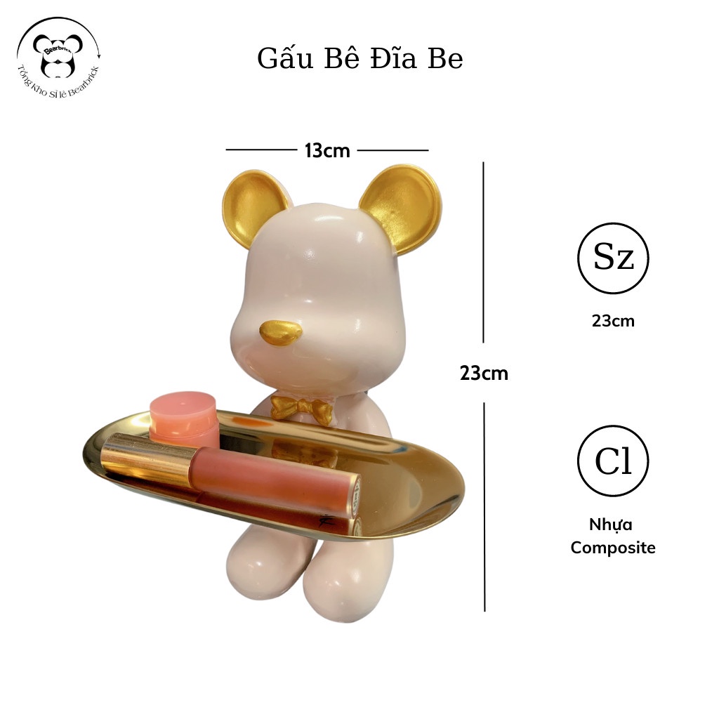 Gấu bê khay, gấu bê đĩa có đủ 5 màu - Xưởng decor Thủy Chi