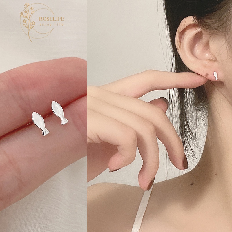 Bông tai mạ bạc 925 hình cá nhỏ dễ thương cho nữ