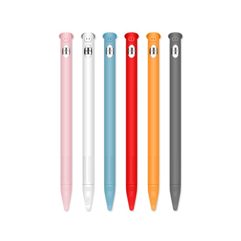 Vỏ Bảo Vệ Bút Cảm Ứng apple Pencil Bằng Silicon Họa Tiết Chú Heo Dễ Thương Chống Lăn Tiện