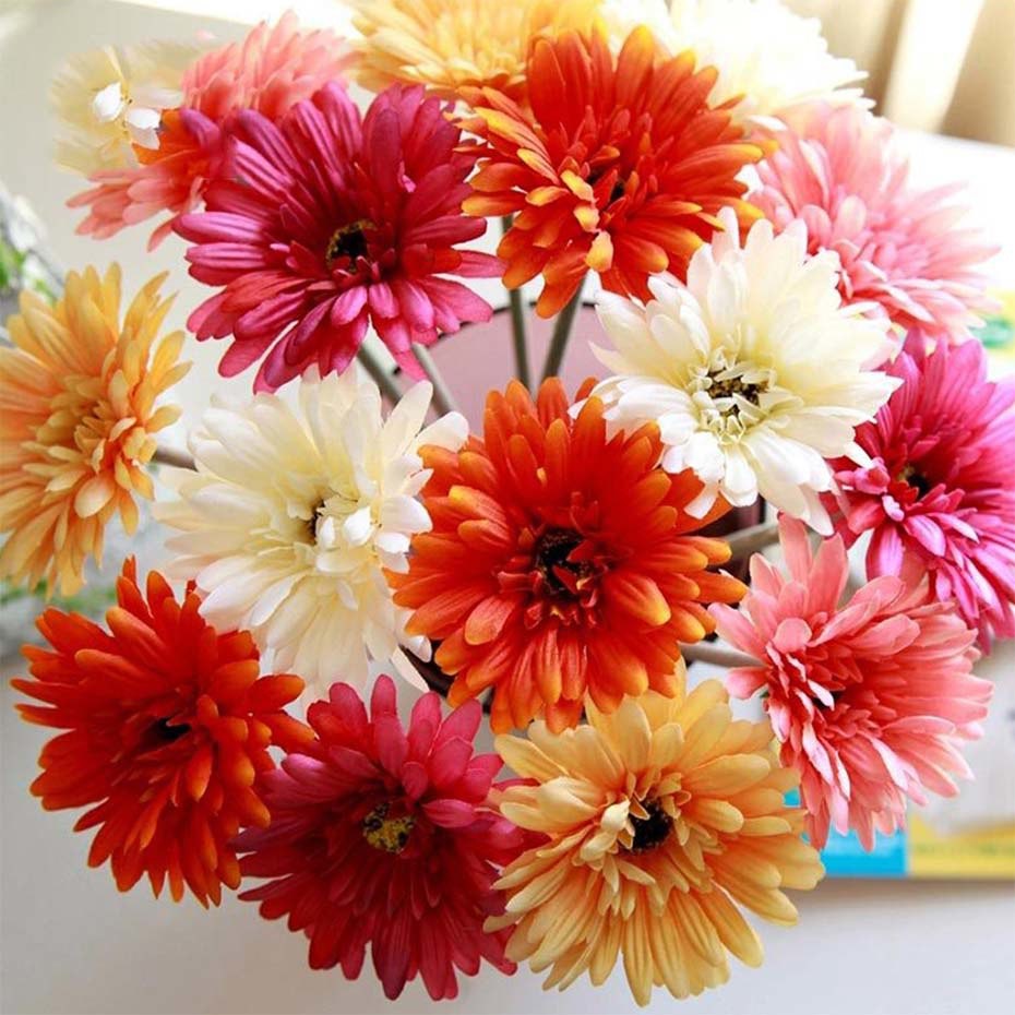 Combo 3 cành hoa cúc lụa đẹp đường kính 10cm
