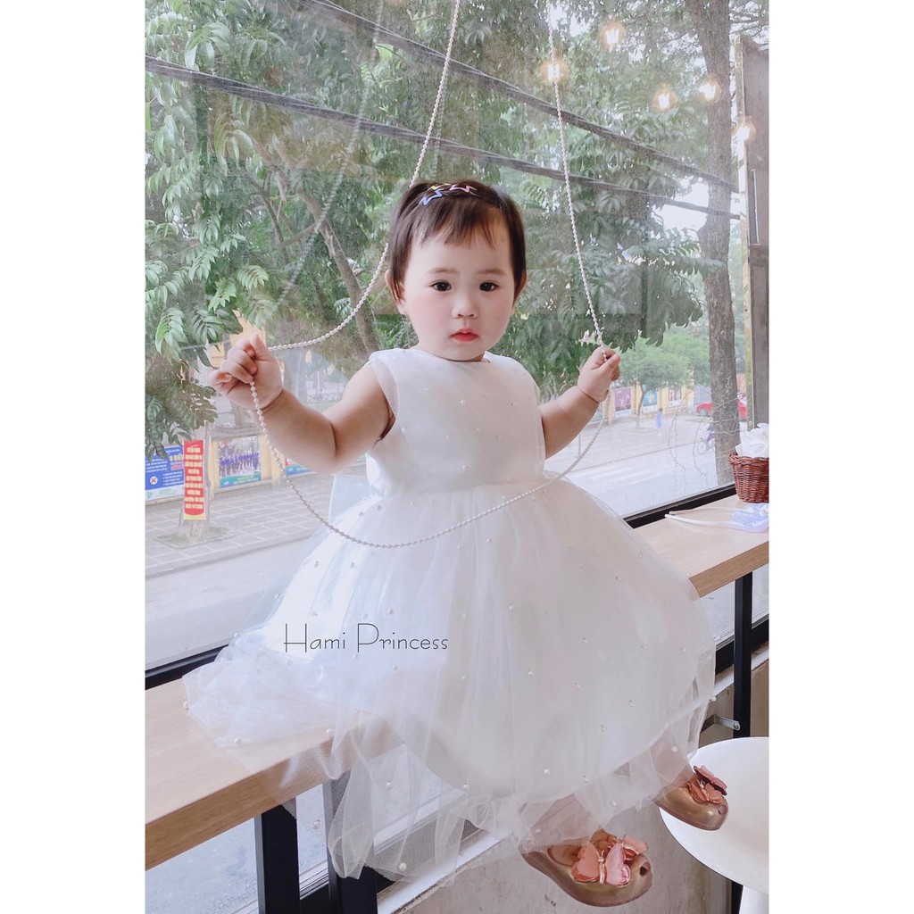 Váy Công Chúa Đính Hạt Trai Mơ Mộng Cho Bé Gái HAMI PRINCESS ❤️