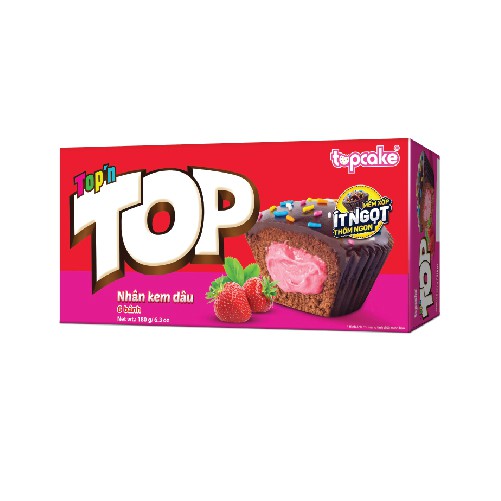 Bánh TOPCAKE Top'n top - Dâu (Hộp 180g)