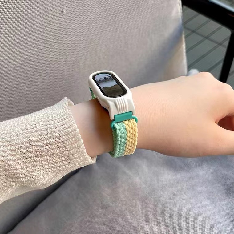Dây Đeo Đồng Hồ Bằng Nylon Co Giãn 2022 Điều Chỉnh Được Cho Mi band 6 Miband4 miband 5 xiaomi Mi band 4 3 5 6