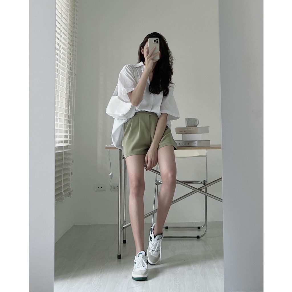QUẦN SOOC VẢI ỐNG RỘNG XẾP LI CHUN LƯNG STYLE ULZZANG