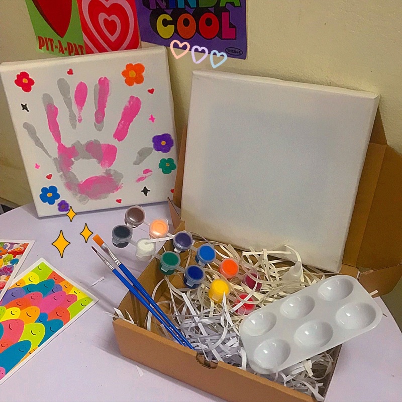 SET LÀM TRANH IN BÀN TAY DÀNH CHO COUPLE // DIY HAND PAINTING COUPLE