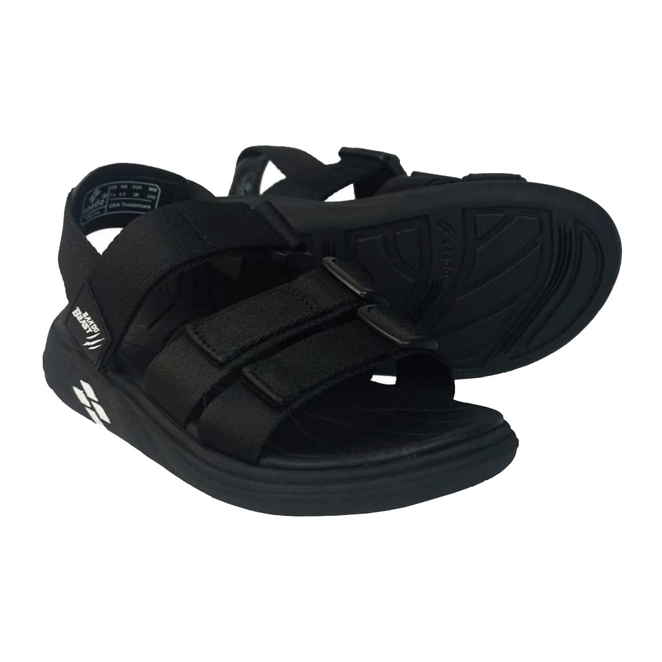 [CHÍNH HÃNG] SANDAL SAADO | EM01 – Metal  – Màu Đen Trơn | Giày Sandal Quai Ngang Thương Hiệu Mỹ Cao Cấp