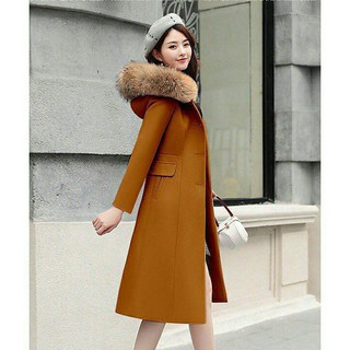 Hàng đẹp áo khoác dạ from dài phối nón kèm lông msp-ak586450vn mới về