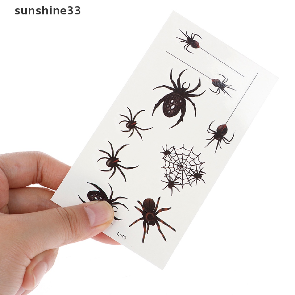 Set 10 Tấm Hình Xăm Dán Chủ Đề Halloween Độc Đáo