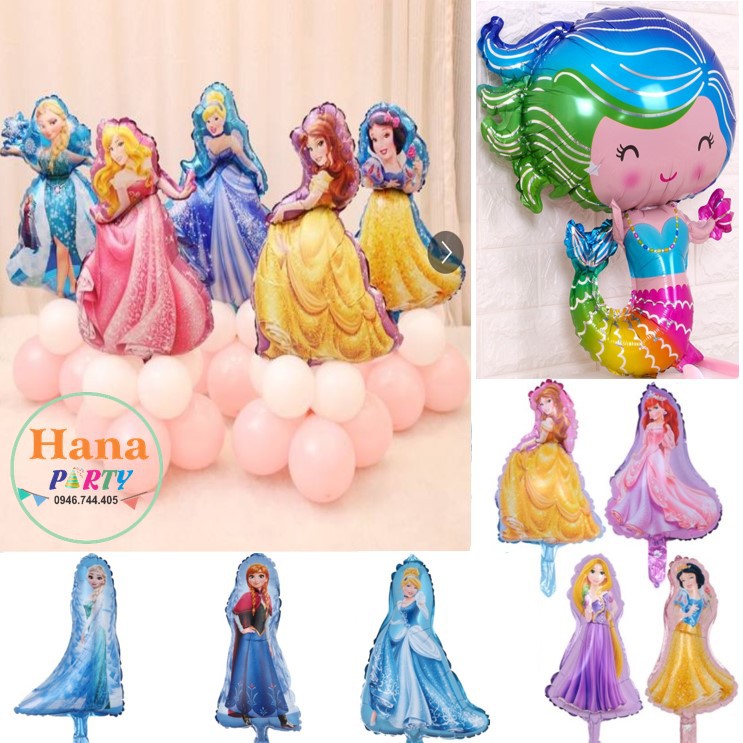 Bong Bóng Nhôm Hoạt Hình Công Chúa Các Loại, Bong Bóng Trang Trí Sinh Nhật Happy Birthday Cho Bé