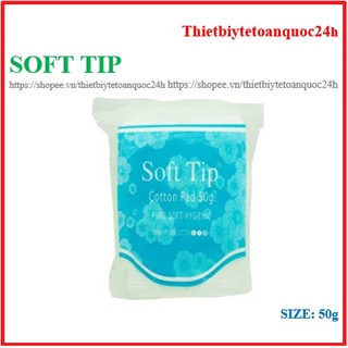 Bông tẩy trang Soft tip miếng vuông-50g